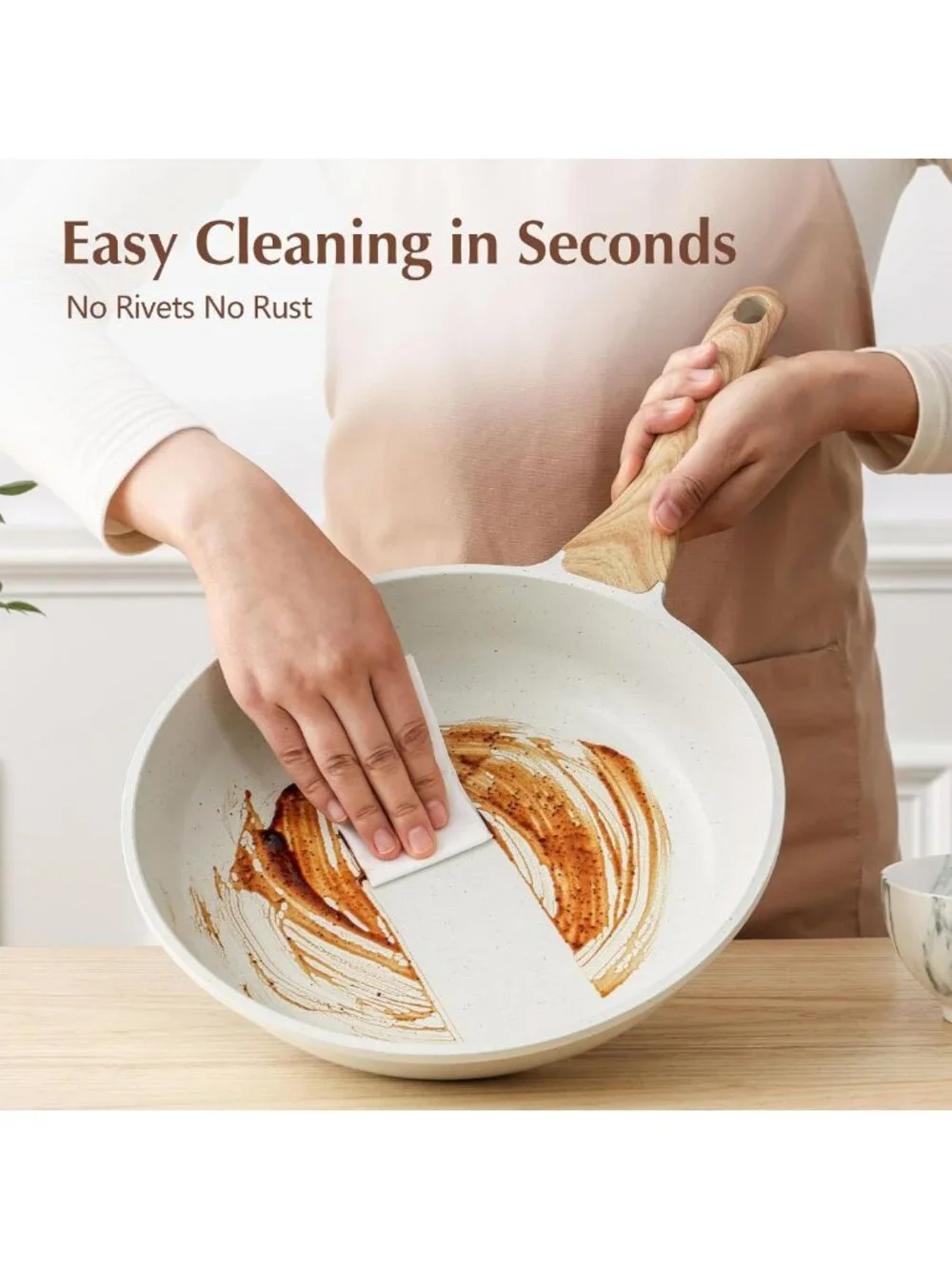 Nonstick Ceramic Frying Pan with Lid - 8 to 12.5 Inch Cookware for Easy Cooking